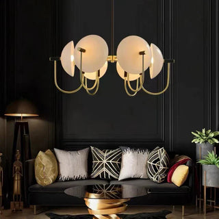 Suspension design moderne verre et métal doré