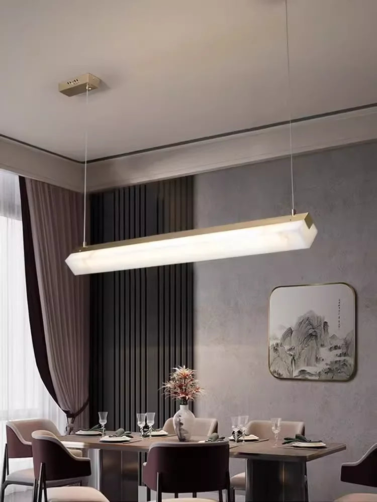 Suspension LED design moderne en marbre et métal