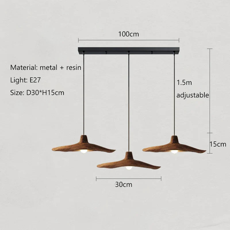 Suspension japonaise vintage en résine tressée