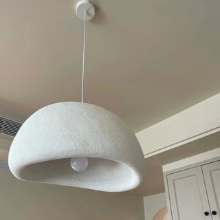 Suspension design moderne en résine blanche Wabi Sabi
