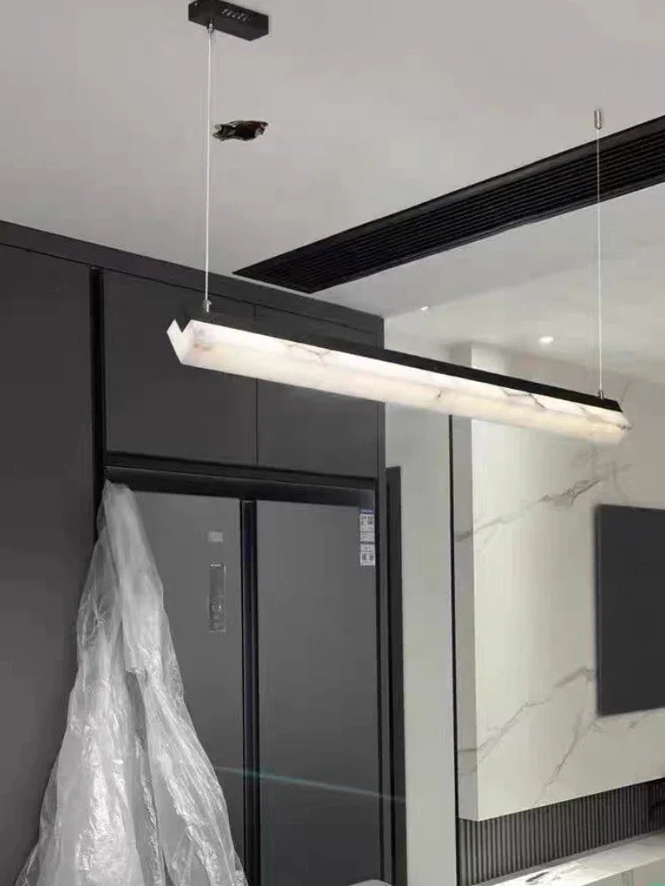 Suspension LED design moderne en marbre et métal