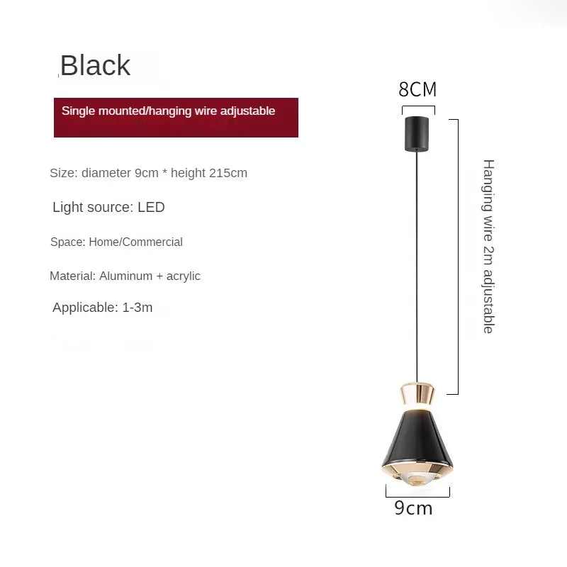 Suspension design moderne métal coloré et doré
