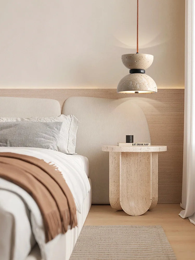 Suspension céramique moderne style japonais wabi-sabi