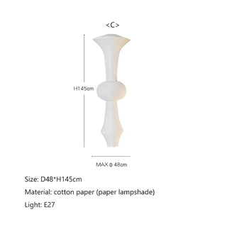 Suspension japonaise LED en papier de riz Wabi Sabi