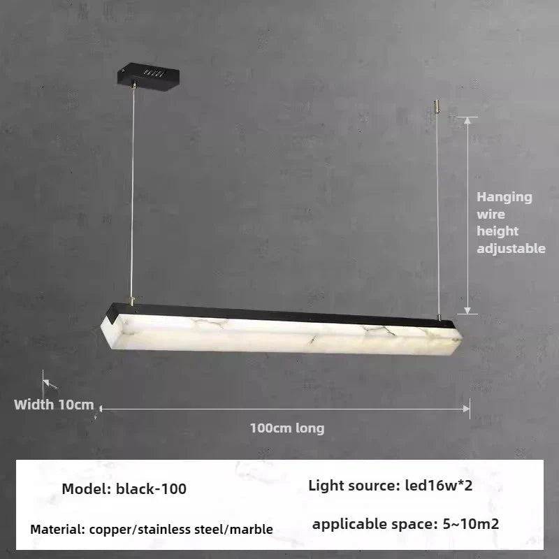 Suspension LED design moderne en marbre et métal