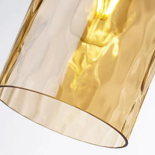 Suspension design verre texturé et métal doré nordique