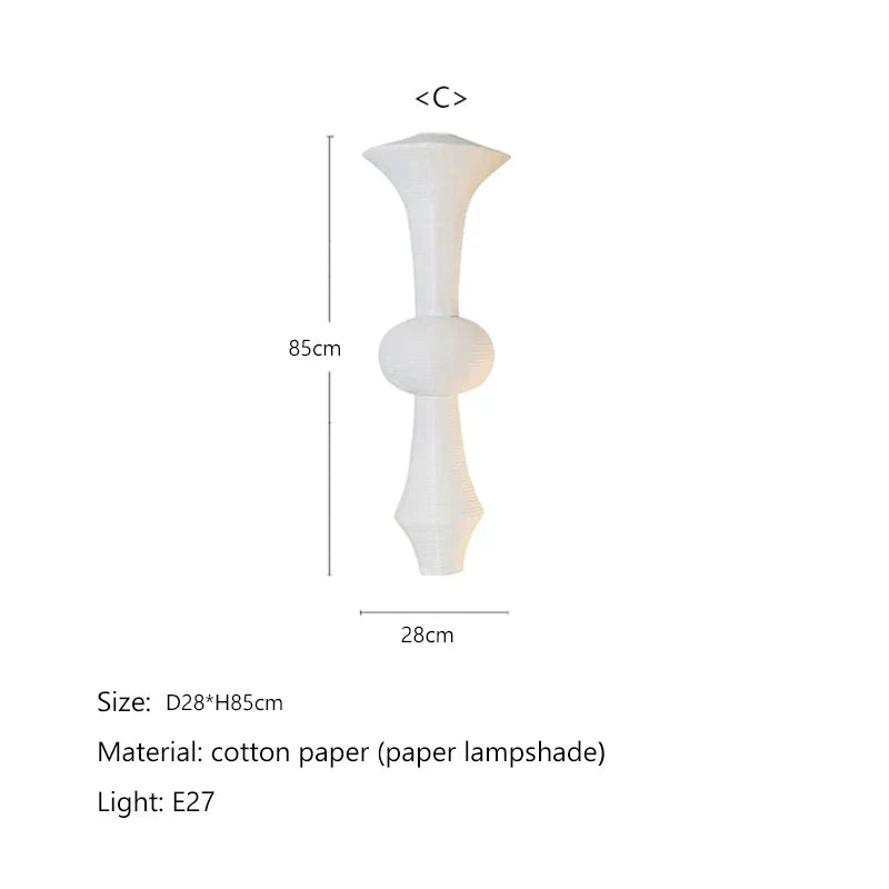 Suspension japonaise LED en papier de riz Wabi Sabi