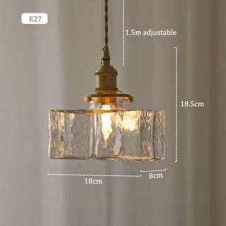 Suspension vintage en verre et métal doré luminaire