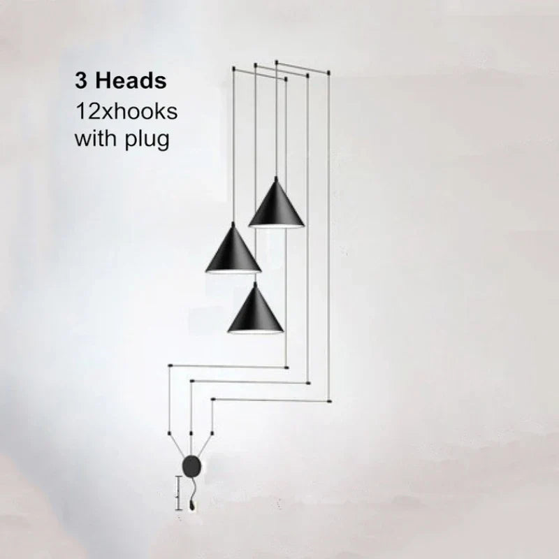 Suspension design moderne métal noir minimaliste