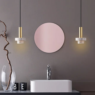Suspension design marbre et métal doré moderne luxe