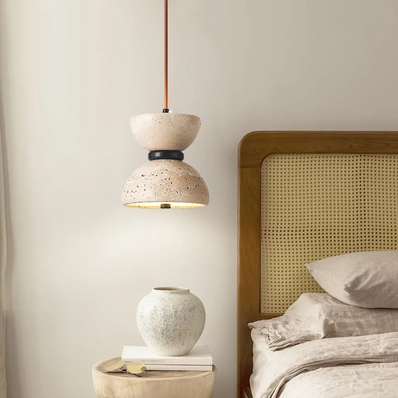 Suspension céramique moderne style japonais wabi-sabi