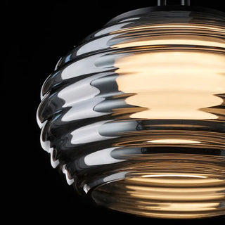 Suspension moderne design verre gris LED minimaliste