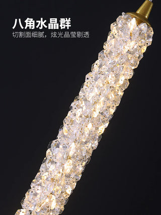 Suspension design cristal LED moderne luxe dorée
