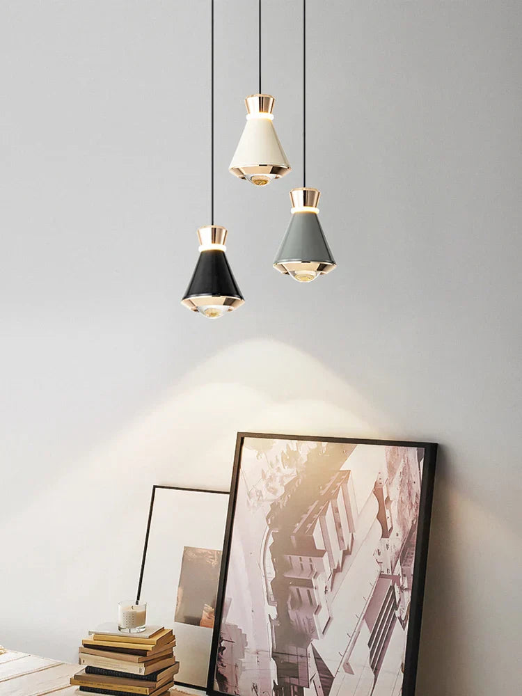 Suspension design moderne métal coloré et doré