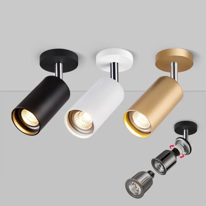 Spot LED design ajustable en métal trois finitions