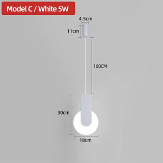 Suspension design moderne minimaliste en métal blanc et noir