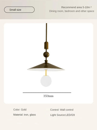 Suspension minimaliste design métal doré et blanc
