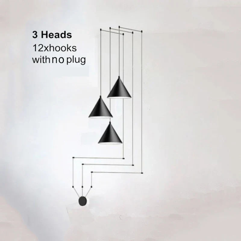 Suspension design moderne métal noir minimaliste