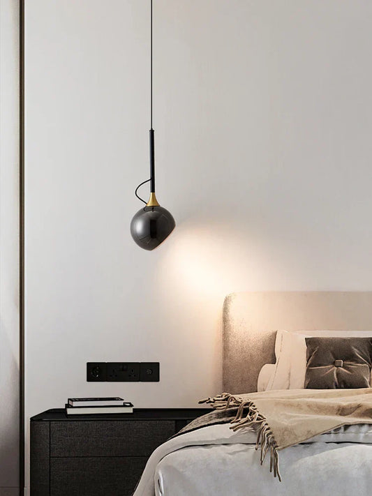 Suspension design minimaliste métal et verre sphérique