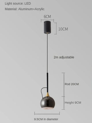Suspension design minimaliste métal et verre sphérique