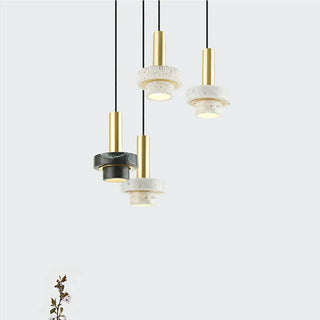 Suspension design marbre et métal doré moderne luxe