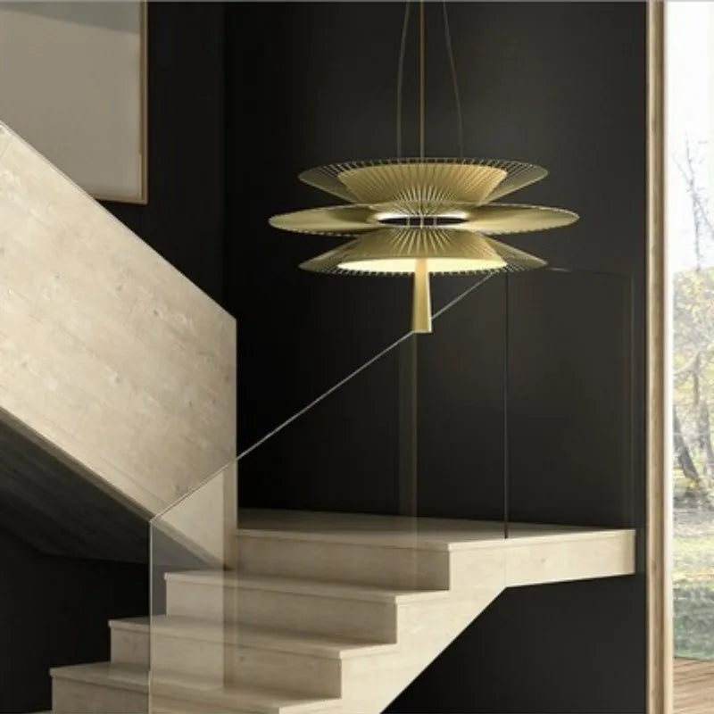 Suspension design LED moderne à disques métalliques