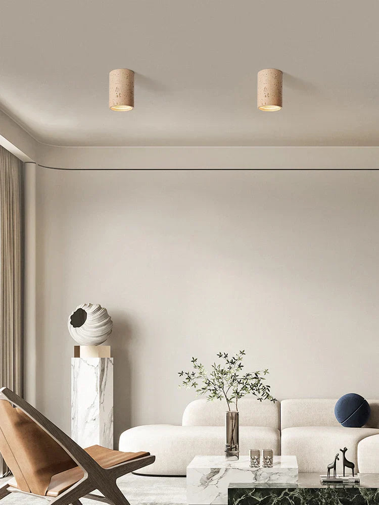 Suspension japonaise wabi-sabi en céramique texturée