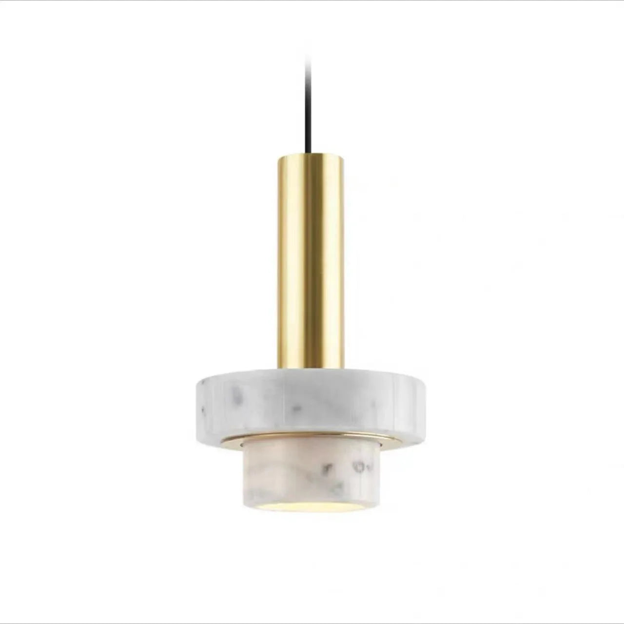 Suspension design marbre et métal doré moderne luxe