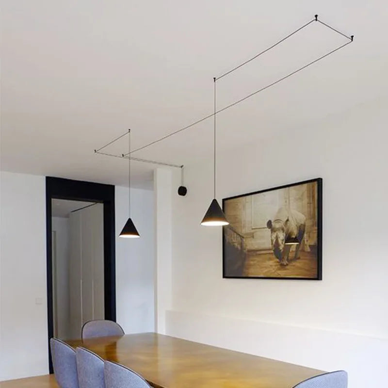 Suspension design moderne métal noir minimaliste