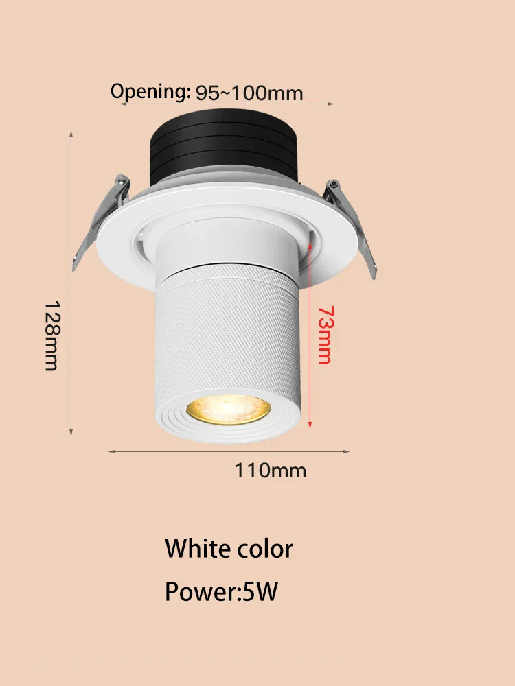 Spot LED encastrable design ajustable technologie COB