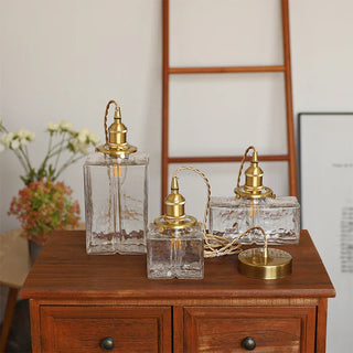 Suspension vintage en verre et métal doré luminaire