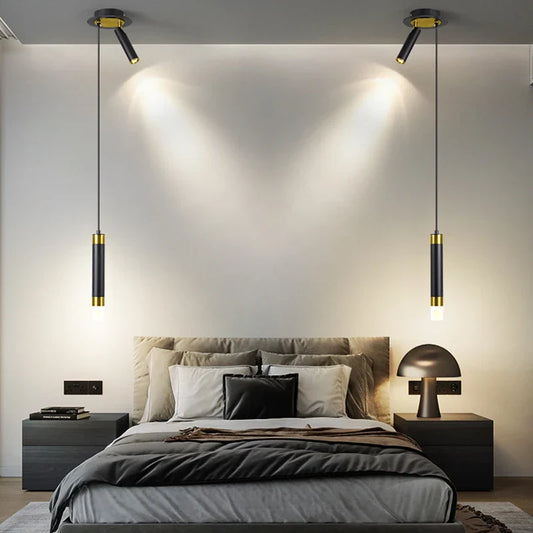 Suspension design moderne LED métal noir et doré