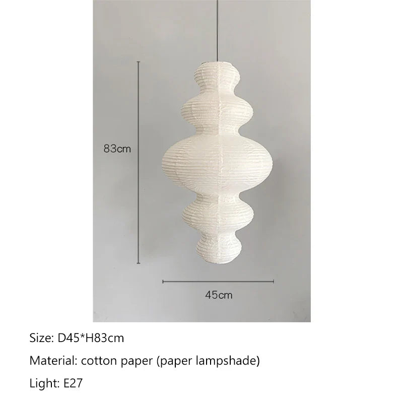 Suspension japonaise LED en papier de riz Wabi Sabi