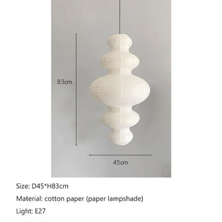 Suspension japonaise LED en papier de riz Wabi Sabi