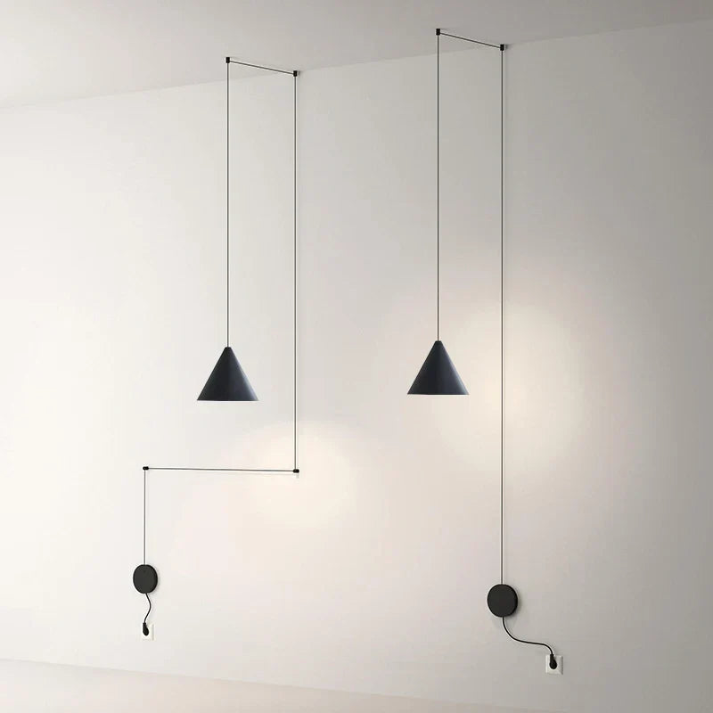 Suspension design moderne métal noir minimaliste
