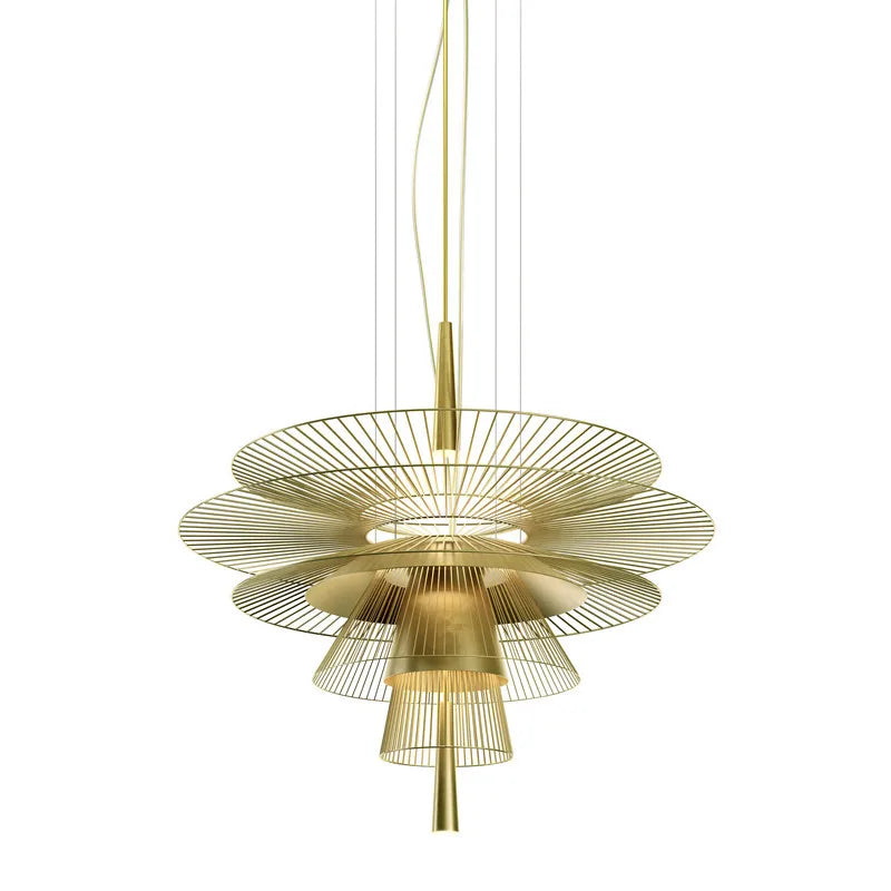 Suspension design LED moderne à disques métalliques