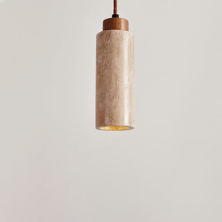 Suspension japonaise pierre et bois style wabi-sabi