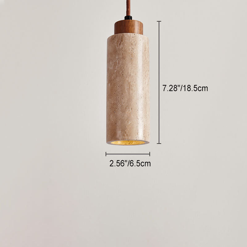 Suspension japonaise pierre et bois style wabi-sabi