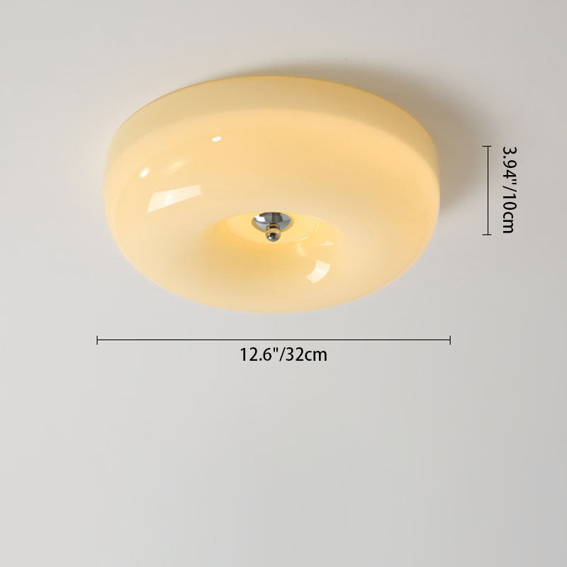Plafonnier LED nordique en verre jaune moderne
