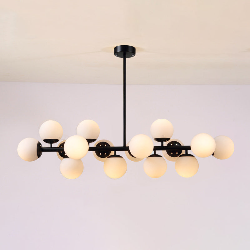 Suspension design moderne globes verre et métal doré