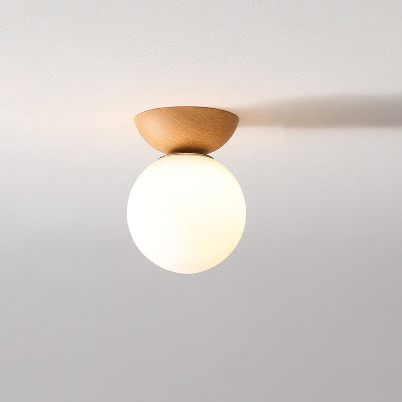 Plafonnier japonais moderne en bois et verre