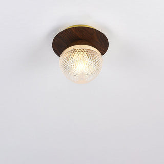 Plafonnier japonais en bois et verre design minimaliste