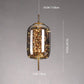 Suspension design verre et LED dorée moderne