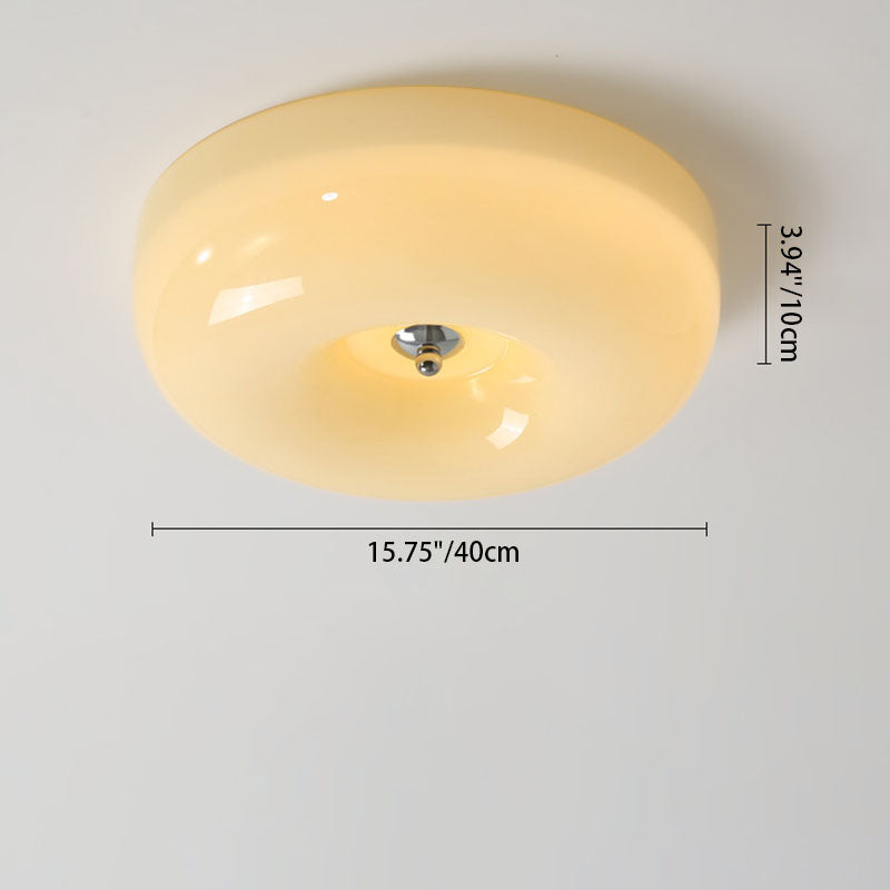 Plafonnier LED nordique en verre jaune moderne