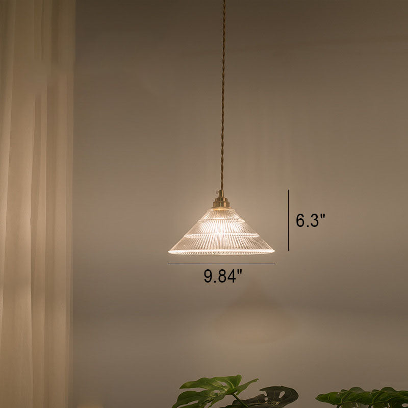 Suspension vintage verre et laiton motif floral