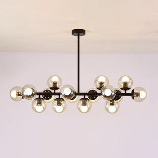 Suspension design moderne globes verre et métal doré
