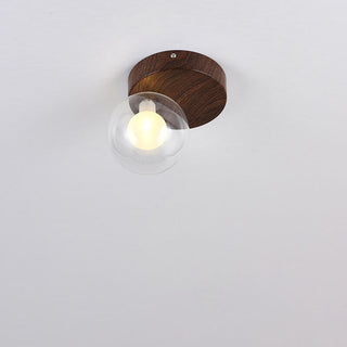Plafonnier japonais en bois et verre design minimaliste