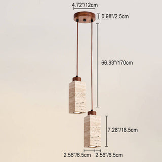 Suspension japonaise pierre et bois style wabi-sabi