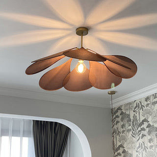 Suspension pétales design moderne en tissu blanc
