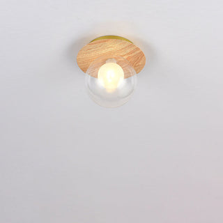 Plafonnier japonais en bois et verre design minimaliste